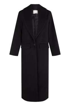 Slowlove Casacos-Sobretudo longo com gola xale Preto