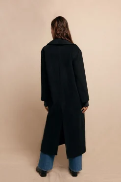 Slowlove Casacos-Sobretudo longo com gola xale Preto