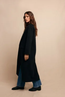 Slowlove Casacos-Sobretudo longo com gola xale Preto