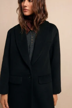 Slowlove Casacos-Sobretudo longo com gola xale Preto