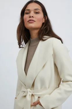 Vila Sobretudos|Casacos-Sobretudo longo com nó Ecru