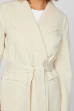 Vila Sobretudos|Casacos-Sobretudo longo com nó Ecru