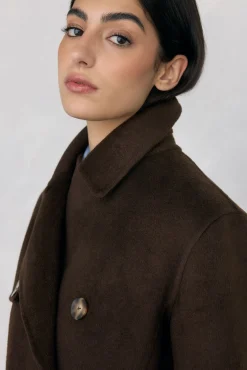 Pedro del Hierro Casacos-Sobretudo longo de dois trench Marrom