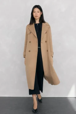 Pedro del Hierro Casacos-Sobretudo longo de dois trench Beige