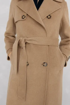 Pedro del Hierro Casacos-Sobretudo longo de dois trench Beige