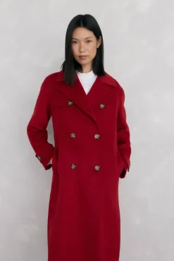Pedro del Hierro Casacos-Sobretudo longo de dois trench Vermelho