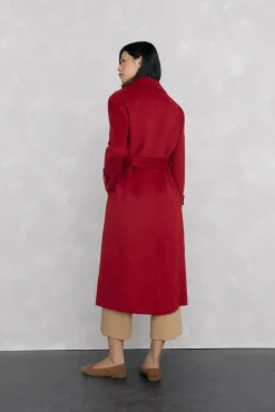 Pedro del Hierro Casacos-Sobretudo longo de dois trench Vermelho