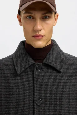 Selected Sobretudos-Sobretudo longo de lã Cinzento