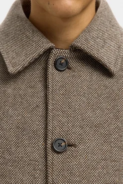 Selected Sobretudos-Sobretudo longo de lã Castanho