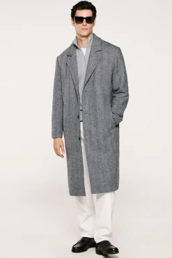 Selected Sobretudos-Sobretudo longo de lã Cinzento