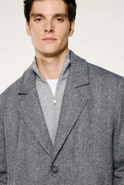 Selected Sobretudos-Sobretudo longo de lã Cinzento