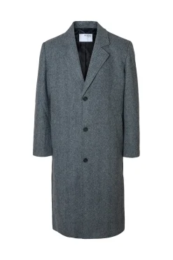 Selected Sobretudos-Sobretudo longo de lã Cinzento