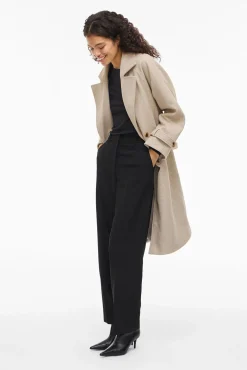 Vila Sobretudos|Casacos-Sobretudo longo de pano com nós Tostado