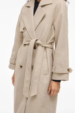 Vila Sobretudos|Casacos-Sobretudo longo de pano com nós Tostado