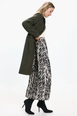 Vero Moda Sobretudos|Casacos-Sobretudo longo de tecido e espinha de espiga Castanho