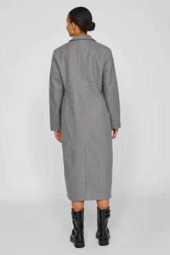 Vila Sobretudos|Casacos-Sobretudo longo de tecido com lapelas Cinzento