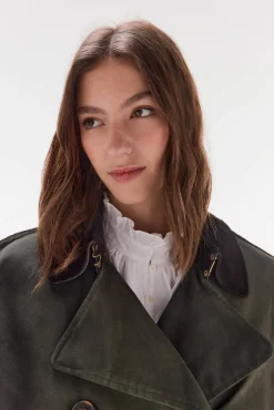 TFP by Tamara Falcó Gabardines|Casacos-Sobretudo longo encerado Verde