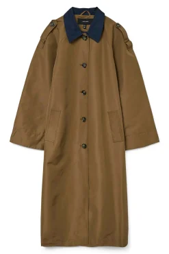 Vero Moda Gabardines|Sobretudos-Sobretudo longo gabardina Castanho