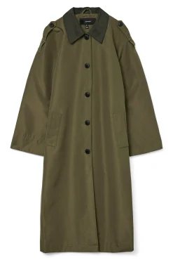 Vero Moda Gabardines|Sobretudos-Sobretudo longo gabardina Verde