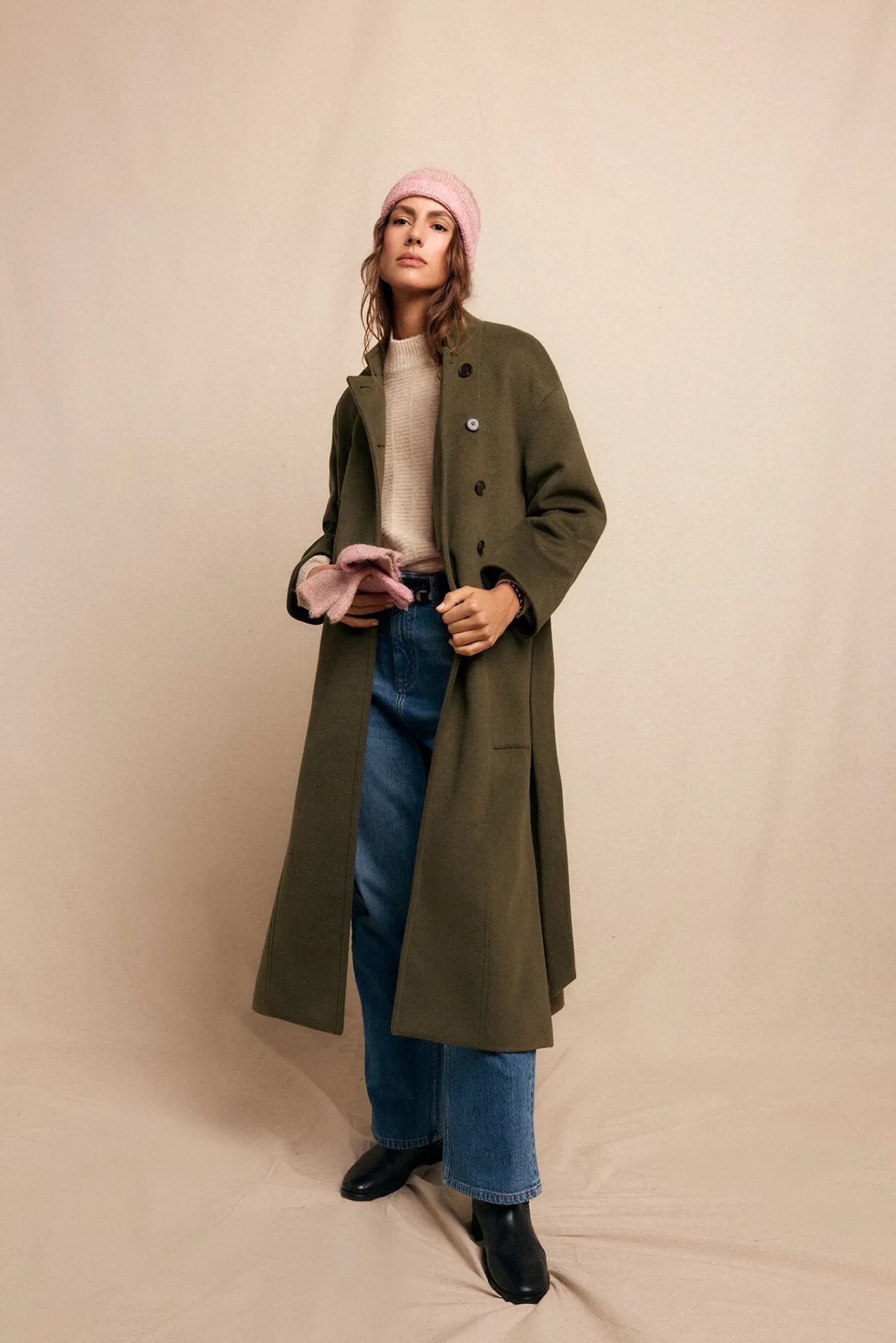 Slowlove Casacos-Sobretudo longo trespassado Verde