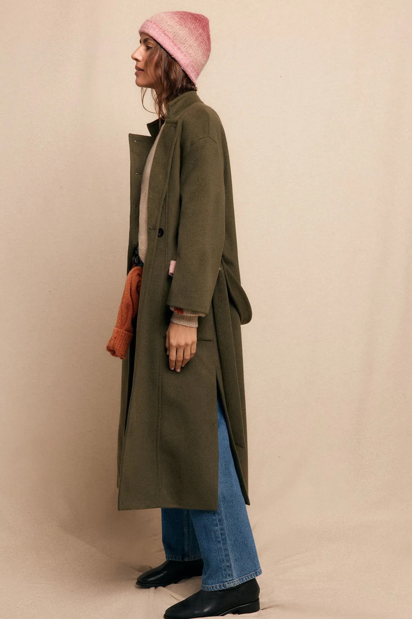 Slowlove Casacos-Sobretudo longo trespassado Verde