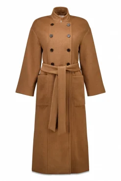 Slowlove Casacos-Sobretudo longo trespassado Tostado