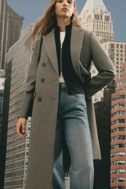 Springfield Casacos-Sobretudo longo trespassado cinzento