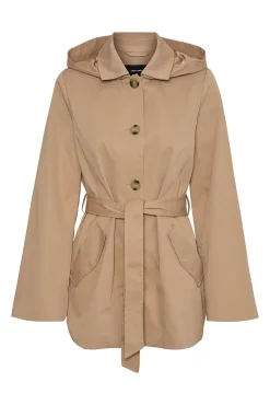 Vero Moda Gabardines|Casacos-Sobretudo midi Castanho