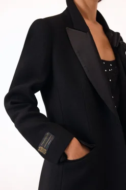 Pedro del Hierro Casacos-Sobretudo contrastante Preto