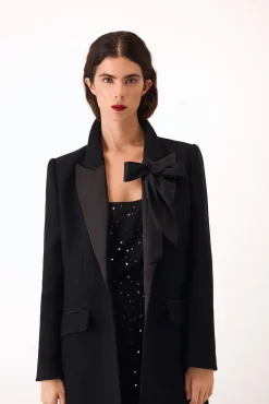 Pedro del Hierro Casacos-Sobretudo contrastante Preto