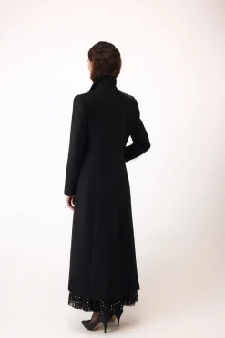 Pedro del Hierro Casacos-Sobretudo contrastante Preto