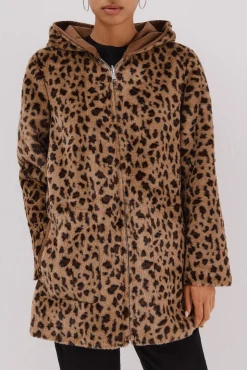 Cortefiel Casacos-Sobretudo reversível com efeito dupla face Castanho