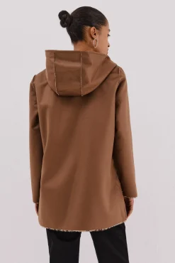 Cortefiel Casacos-Sobretudo reversível com efeito dupla face Castanho