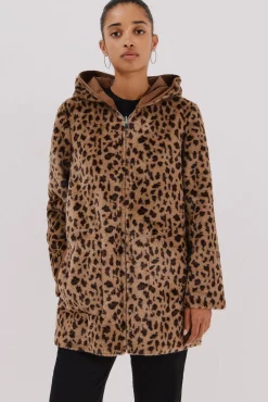 Cortefiel Casacos-Sobretudo reversível com efeito dupla face Castanho