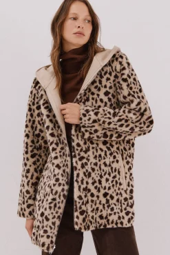 Cortefiel Casacos-Sobretudo reversível com efeito dupla face Ecru