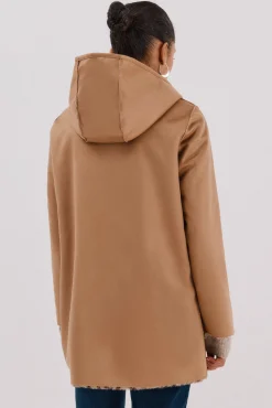 Cortefiel Casacos-Sobretudo reversível com efeito dupla face Tostado