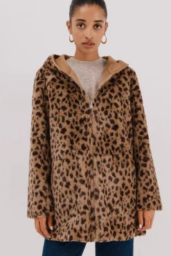 Cortefiel Casacos-Sobretudo reversível com efeito dupla face Tostado