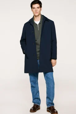 Selected Sobretudos-Sobretudo técnica impermeável com colete removível Azul