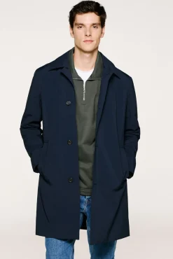 Selected Sobretudos-Sobretudo técnica impermeável com colete removível Azul