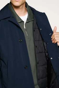 Selected Sobretudos-Sobretudo técnica impermeável com colete removível Azul