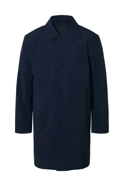 Selected Sobretudos-Sobretudo técnica impermeável com colete removível Azul