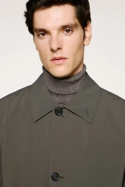 Selected Sobretudos-Sobretudo técnica impermeável com colete removível Cinzento