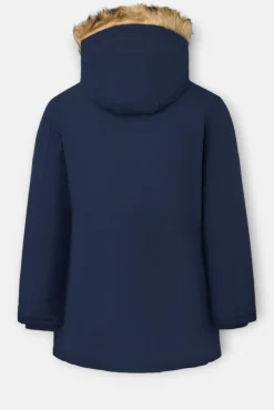 Silbon Sobretudos-Sobretudo técnico longo com capuz Azul