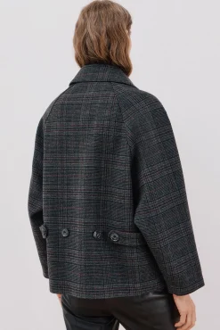 Cortefiel Casacos-Sobretudo tecido curto Cinzento