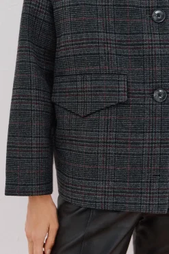 Cortefiel Casacos-Sobretudo tecido curto Cinzento