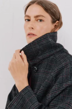 Cortefiel Casacos-Sobretudo tecido curto Cinzento