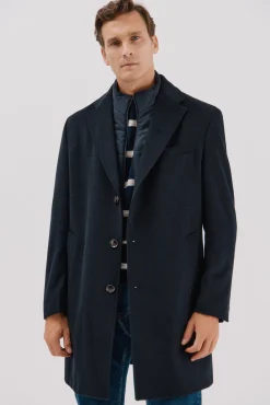 Cortefiel Sobretudos-Sobretudo vistas removíveis Azul