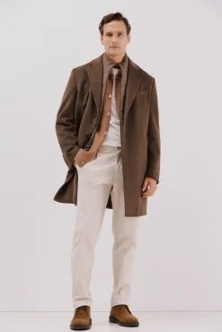 Cortefiel Sobretudos-Sobretudo vistas removíveis Castanho