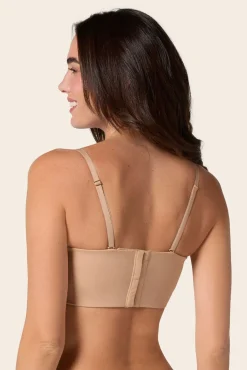 Leonisa Roupa Interior-Soutien antigravidade sem alças - Nova edição - Suporte máximo - Não escorrega bege