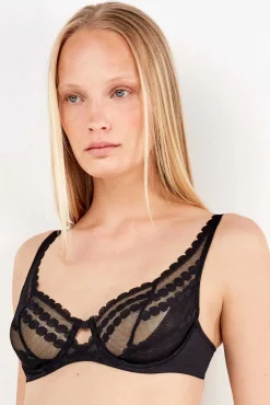 Gisela Roupa Interior-Soutien balconette sem enchimento preto